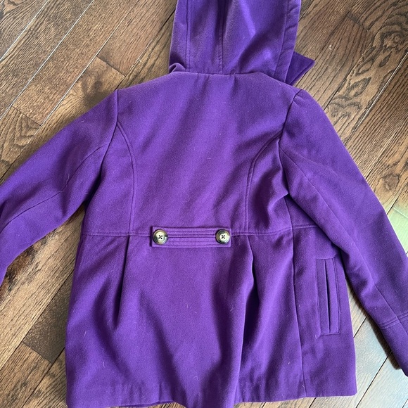Girls London Fog Purple Peacoat Size 7/8 - Picture 5 of 6